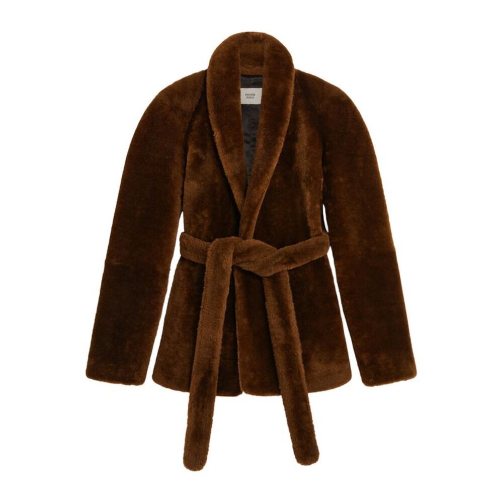 Phoebe Philo Women Belted Shearling Blouson